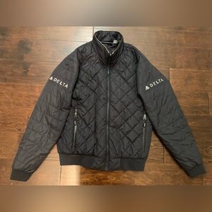 Men’s Lands End Delta Air Lines Employee Blue Quilted Jacket- Size Small